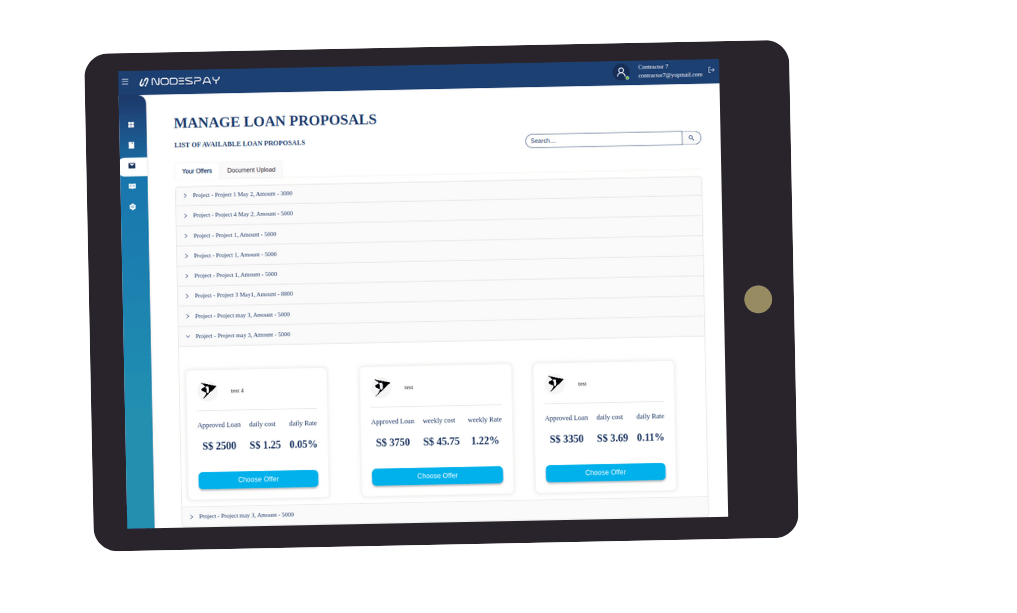 NodesLink Dashboard for Loan Requests